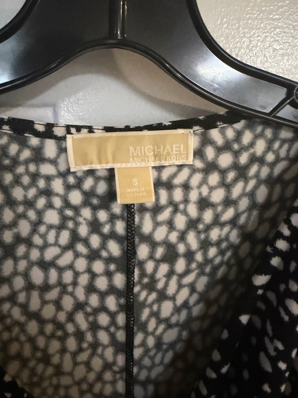 Michael Kors Black and White Pebble-Print Dress - Picture 2 of 4